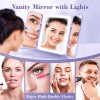 Sejoy Tri-fold LED Makeup Mirror Magnifying Touch Rechargeable Travel Pocket