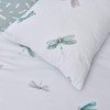 Sleepdown Dragonfly White Green Reversible Duvet Cover Quilt Pipe Edge