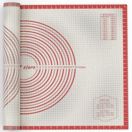 Non-Slip Silicone Baking Sheets - Baking Mat with 0.7mm Thickness - Non-Stick Pastry & Cookie Mat for Kitchen Counter for Rolling Out Dough with Measurements. (Red, 28 * 20 inches)