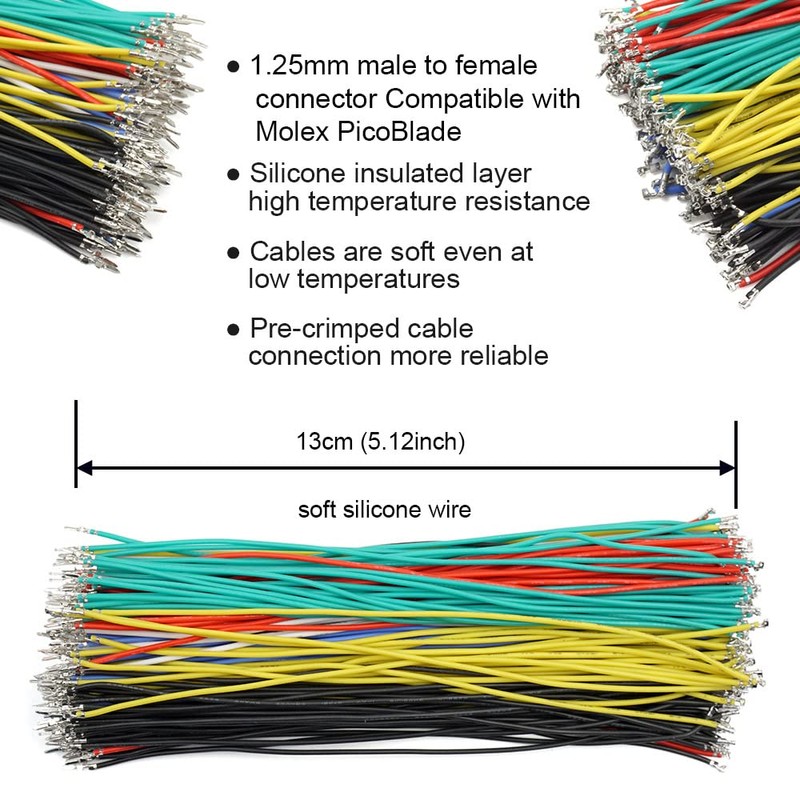 1.25mm Male and Female Connectors Socket and Plug with Pre-Crimped