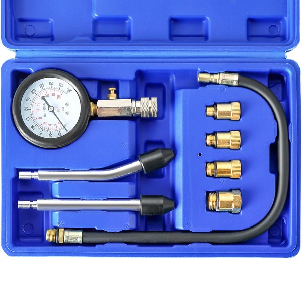 DASBET Petrol Gas Engine Cylinder Compression Tester 0-300 PSI 3" Gauge Kit Auto Tool with O Ring