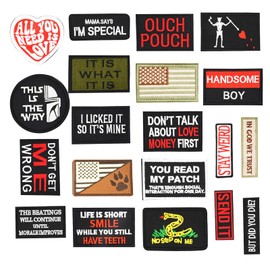 Snogisa 20Pcs Random Funny Flag Patch,Military Patches Set for Tactical Caps, Bags, Backpacks, Tactical Vest, Military Uniforms (20 Pieces)