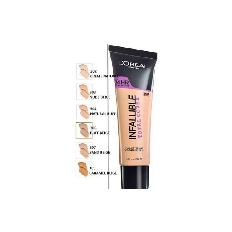Base De Maquillaje Infallible Total Cover Loreal Tono 307 SAND