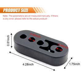 2PCS Rubber Exhaust Hanger, 4 Holes 0.46 Inch Exhaust System Hanger, Adjustable Muffler Hangers, Universal Insulator Bushing Shock Absorber Bracket for Most Cars (4 Holes)