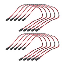 QUARKZMAN Female to Female 2Pin Breadboard Jumper Wire 2.54 mm Pitch Single Row Ribbon Cable 30 cm Long Breadboard Ribbon Cable for Breadboard Pack of 10, Multicoloured
