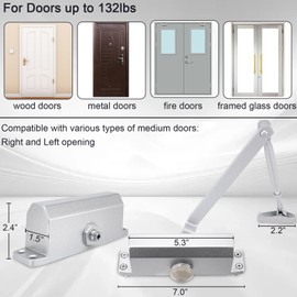 Door Closers, Commercial Door Closer, Hydraulic Door Closers, Adjustable Automatic Door Closer for Residential and Light Commercial