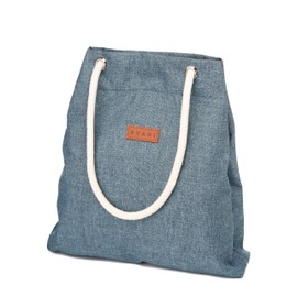 Bvani Large Women's Canvas Tote Bag with Pockets and Beach Handles - Shopper Bag - Blue (sea blue), size: m