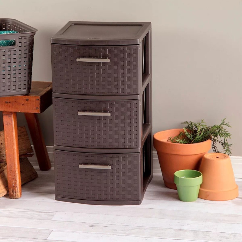 Sterilite Torre 3 Cajones Plástico Multiuso Mediana Sterilite Cajonera