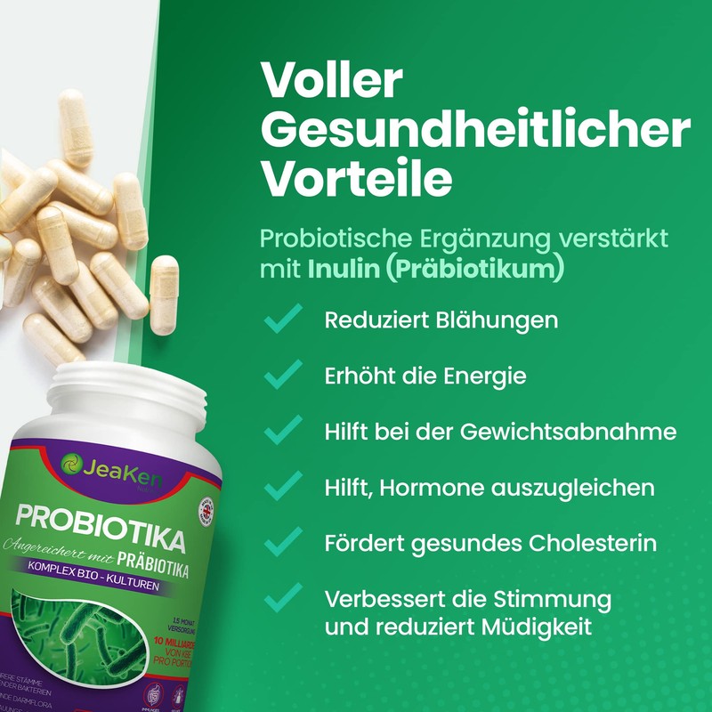 JeaKen Intestinal Bacteria Probiotics and Prebiotics Capsules to Improve Health