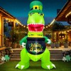 KOOY 5 FT St Patricks Inflatable Dinosaur Hold Gold Pot
