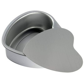 eoocvt 4pcs Aluminium Heart Shaped Cake Pan Set Tin Muffin Chocolate Mold Baking with Removable Bottom - 5" 6" 8" 10"