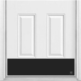 Deck the Door Decor | Magnetic Rubber Door Kick Plate for Steel Doors - UV Printed Faux Satin Metal Finish - Multiple Sizes (8x34", Faux Satin Black)