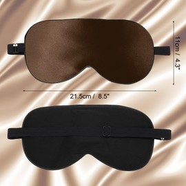 PATIKIL Natural Silk Sleep Mask, Adjustable Soft Eye Mask Cooling Blackout Eye Cover with Elastic Straps for Side Sleeping Women Men Travel, Brown