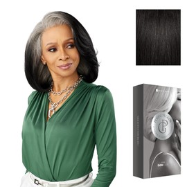 Sensationnel Platinum Glow 13X6 Wigs - Celestine Lacefrontal Glueless human hair blend Preplucked Hairline (1B OFFBLACK)