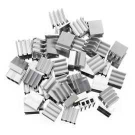 50pcs Aluminium Heatsink Cooler Kit for Pi Zero Heat Sink for Cooling VRM GPU Stepper Driver 11mm x 11mm x 5mm Small Heat Sink, Silver