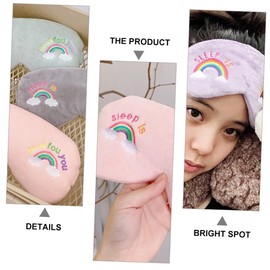 Baluue Sleeping Eye Mask Rainbow Embroidery 4 Pack Multi-use Headband for Girls Women and Mothers Random