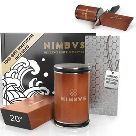 Rolling Knife Sharpener Kit with Diamond & Ceramic Sharpening System – 1000# Grit Whetstone, 15° & 20° Magnetic Angles, Non-Slip Base, Professional Sharpening Kit for Kitchen & All Blade Types