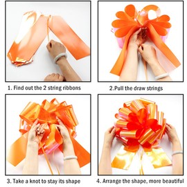 1Pcs 16 Inch Big Bow for Present, Giant Car Bow Large Gift Bow for Large appliances,Bikes,Table Decorations and Party Events Decoration (Orange)