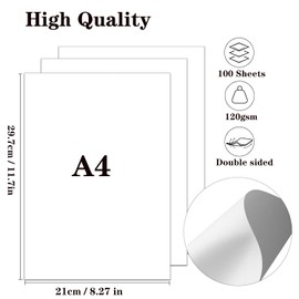 100 Sheets White Card, A4 120gsm Card Paper Smooth Thick Craft Paper, Perfect for Arts,Crafts and Printing, 21 x 29.7cm
