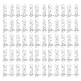PATIKIL Locking Shelf Support Pegs, 60 Pcs Plastic Cabinet Shelf Pins Clear Self-Locking Shelf Bracket Clips for 6mm Diameter Peg Hole 5/8 Inch (16mm) Thick Shelf