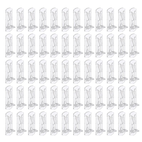 PATIKIL Locking Shelf Support Pegs, 60 Pcs Plastic Cabinet Shelf