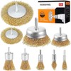 BEAUGIREW Drill Wire Brushes, 9 Pieces Brass Coated Wire Brush