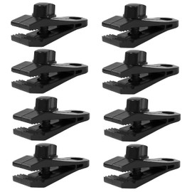 AERZETIX - C59610 - Set of 8 retaining clips for tarpaulins with eyelet 26 x 82 mm - tarpaulin clips - awning hiking camping tent banner - plastic - colour black