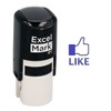 Round Teacher Stamp - Facebook Like - Blue Ink