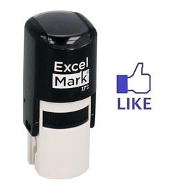 Round Teacher Stamp - Facebook Like - Blue Ink