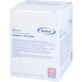 VLIES-SCHLITZKOMPRESSEN steril 7,5x7,5 cm 6fach 25X2 St