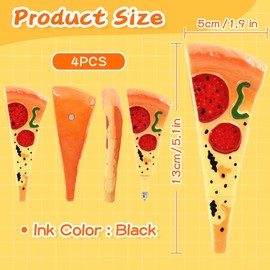 BieFuDan 4PCS Novelty Ballpoint Pen Funny Writing Pen, 0.5mm Black Ink Pens Creative Fast Food Shaped Pens for Kids Boys Girls, Home School Office Decor Gift Supplies (Pizza)
