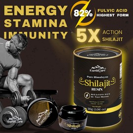 EarthCure Pure Himalayan Shilajit Resin, 30g Gold Grade Supplement for Men & Women with 82.54% Fulvic Acid | Natural Energy & Vitality Booster | US Lab Tested Ultra-Potent