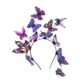 Butterfly Headband Women's Butterfly Headbands Headband Carnival Costume Butterfly Headband Fancy Dress Butterfly Hair Band Headband Carnival Costume for Girls (Purple, One Size)