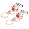 2Pcs Santa Keychain Pendant Cute Stylish Fahionable Decorative Hanging OrnamentsRed