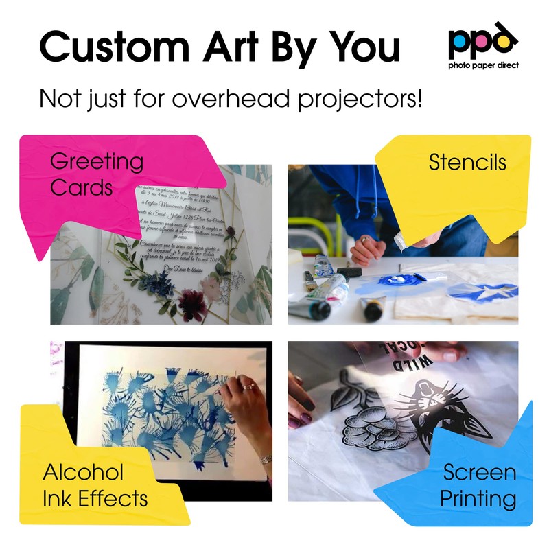 PPD A4 X 20 Films Transparents pour Rétroprojecteur, Impression Jet