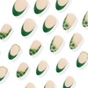 TBRZTR St. Patrick's Day Almond Press on Nails Short Green