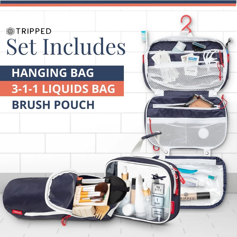 Toiletry Bag Kit Set: Hanging Travel Toiletry Bag + 311