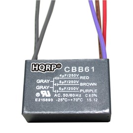 HQRP Ceiling Fan Capacitor CBB61 4uf+5uf+6uf 5-Wire plus HQRP Coaster