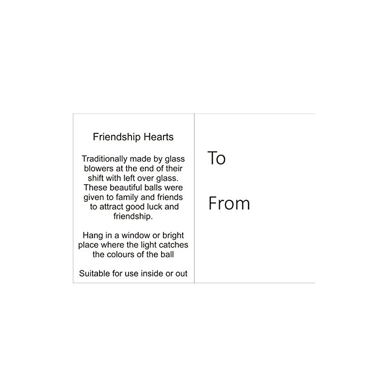 Hanging Mouth Blown Glass Heart Multi Coloured