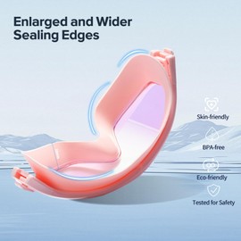 seasprint Swim Goggles, Wide View Clear View Swimming Goggles for Adult, Anti-Fog UV Protection No Leak Vision Pool Goggles(Dazzling Mirror Pink+Clear Pink)