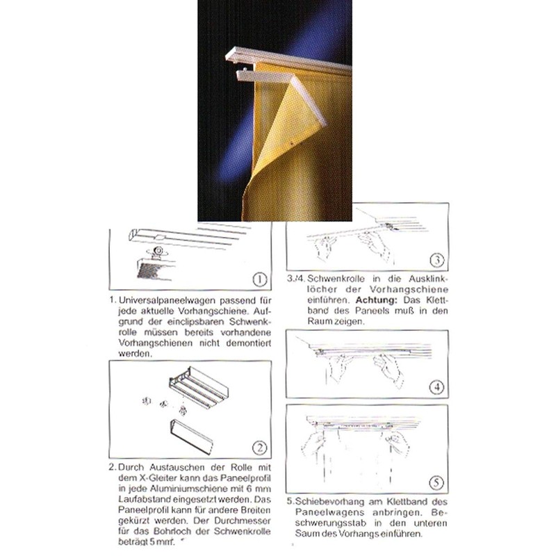 85600 curtain box panel curtain, sliding curtain, matt, opaque