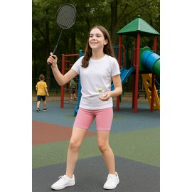 PopCouture Girls Premium Activewear Gymnastics Sports Cycling Shorts Baby Pink 3-4 Years