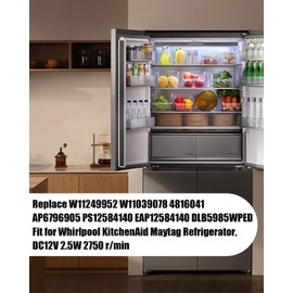 W11249952 Evaporator Fan Motor Fit for Whirlpool KitchenAid Maytag Refrigerator, DC12V 2.5W 2750 r/min Replace W11249952 W11039078 4816041 AP6796905 PS12584140 EAP12584140 DLB5985WPED