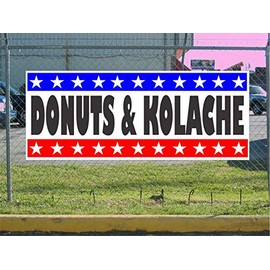 Donuts & Kolache Banner Sign Stars and Stripes 2x5