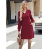Alealiy Long Sleeve Casual Dress V Neck Dress for Women