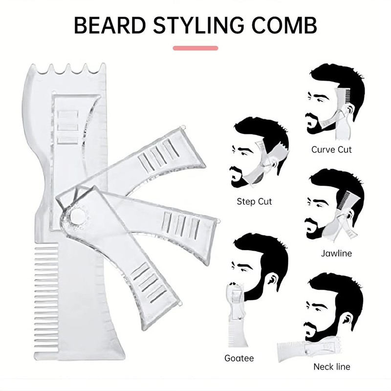 CATOR Beard Shaper Template Shaping Tool, Men's Beard Stencil, Transparent