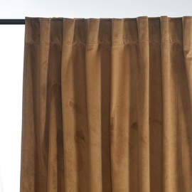gisewood Gold Brown Velvet Curtains for Bedroom Window with Back Tab, Lux Heavy Drapes, Room Darkening Thermal Insulated Curtain for Living Room, W52 by L84 inches, 2 Panels