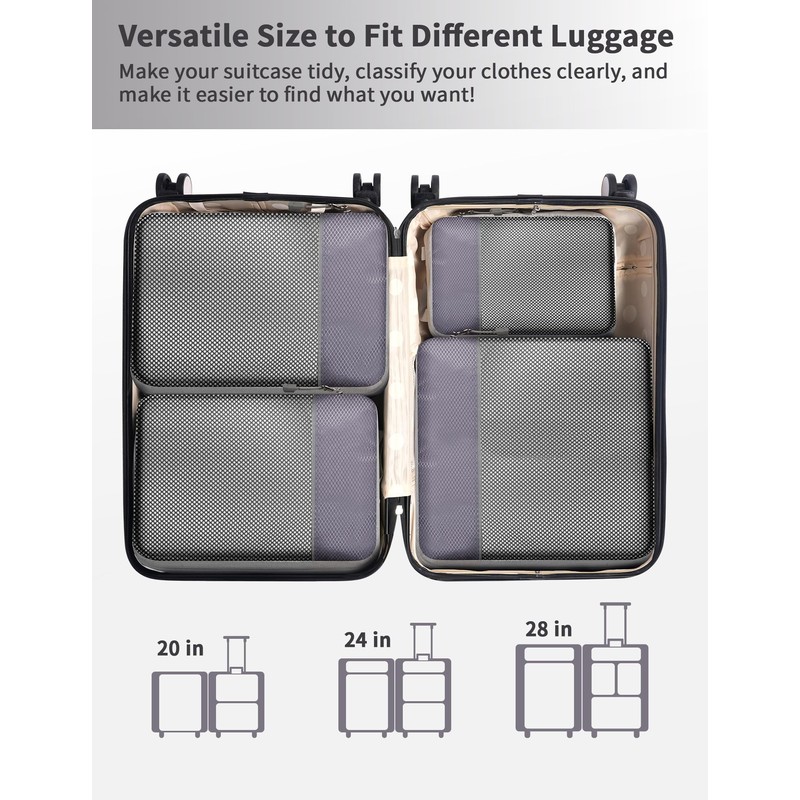 NMNGB Compression Packing Cubes for Carry on Suitcase, 6 Set