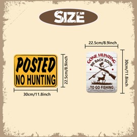 WERNNSAI Vintage Hunting Wall Art Decoration - Funny Hunting Fishing Signs Unframed Prints Retro Men Room Decoration for Hunting Cabin Garage Bar Farmhouse Decor Gifts for Hunters Fisherman