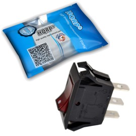 HQRP Red Lighted Rocker Switch ON Off Compatible with Delta 1320151 1340646 23-580 23-589 23-592 23-640 23-645 23-660 23-665 23-680 23-700 23-840 23-880 23-980 Bench Grinder Belt Disc Sander